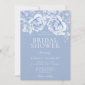  Rozen Elegant Blauw Vrijgezellenfeest Kaart (Voorkant)