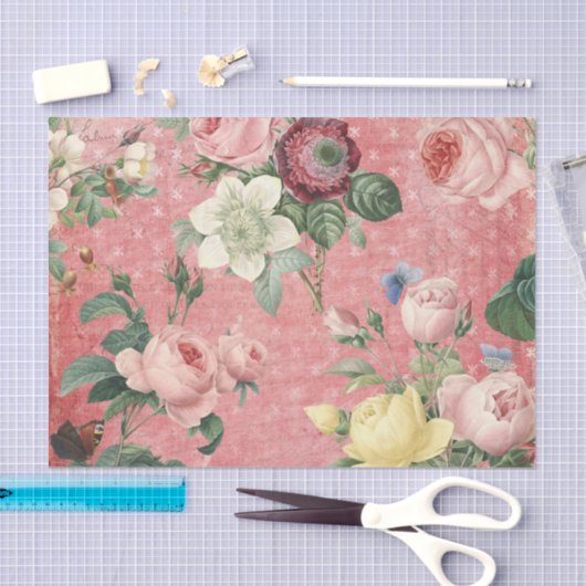  Rozen Elegant French Collage Tissuepapier (Craft)