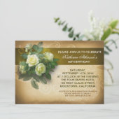  rozen Elegante verjaardagsuitnodigingen Kaart (Staand voorkant)