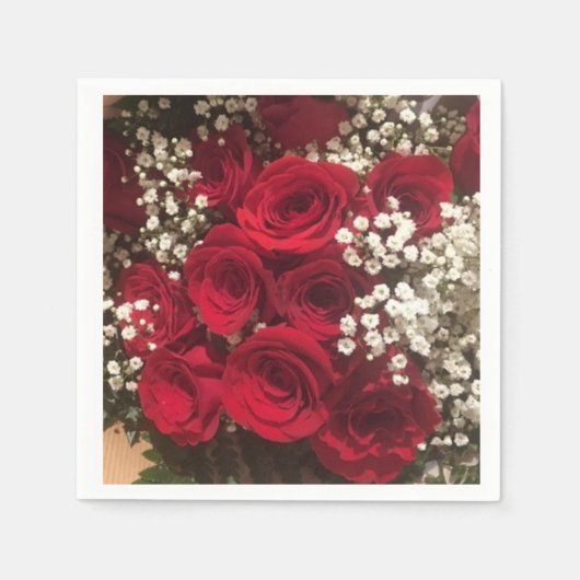 Rozen en baby ademluiers servet (Voorkant)