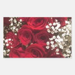 Rozen en babyluiers rechthoekige sticker