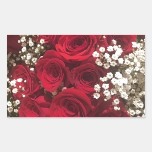Rozen en babyluiers rechthoekige sticker (Voorkant)