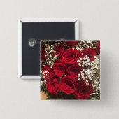 Rozen en babyluiers vierkante button 5,1 cm (Voorkant /achterkant)