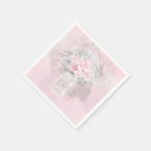 Rozen en baby's adem bruiloft servet (Hoek)