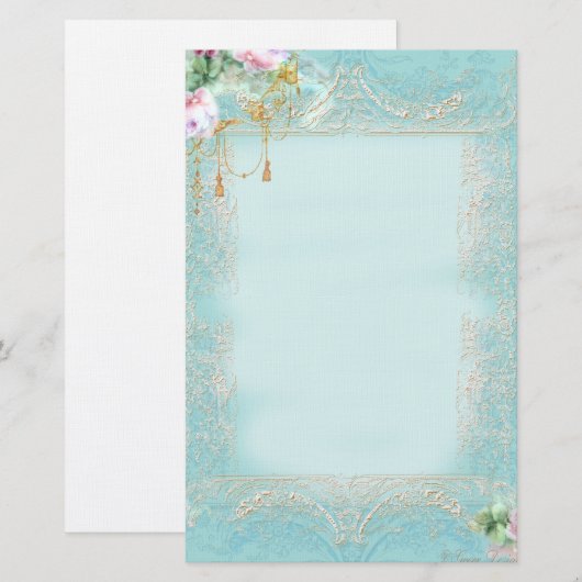 Rozen en bakkerij briefpapier (Voorkant / Achterkant)