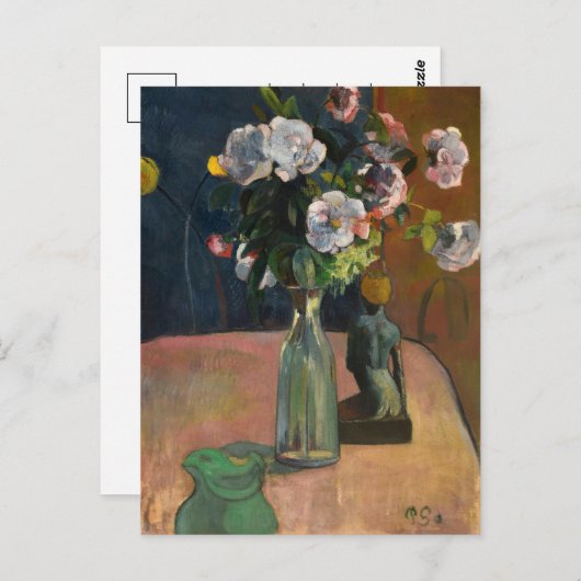 Rozen en beeldje | Paul Gauguin Briefkaart (Voorkant / Achterkant)
