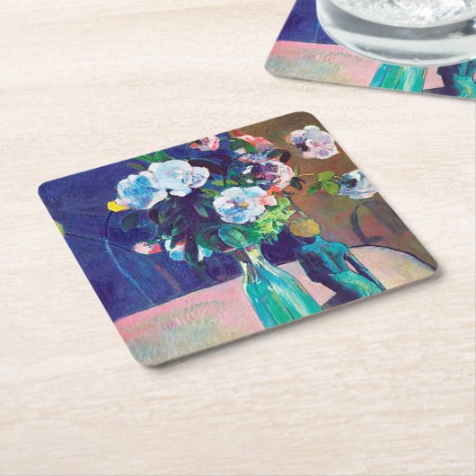 Rozen en beeldjes, gauguin kartonnen onderzetters (Schuin)