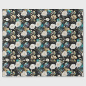 Rozen en bellen Abstract Cadeaupapier (Vlak)