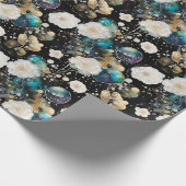 Rozen en bellen Abstract Cadeaupapier (Hoek)