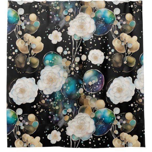 Rozen en bellen Abstract Douchegordijn (Voorkant)