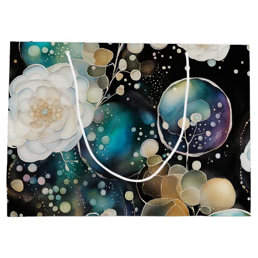 Rozen en bellen Abstract Groot Cadeauzakje (Achterkant)