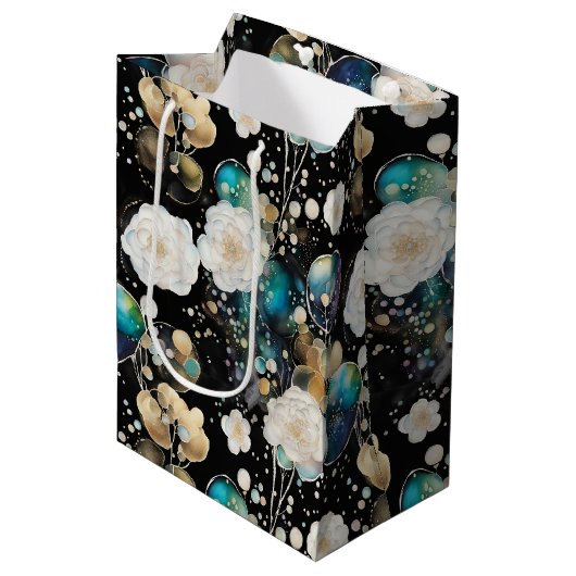 Rozen en bellen Abstract Medium Cadeauzakje (Voorkant Gekanteld)