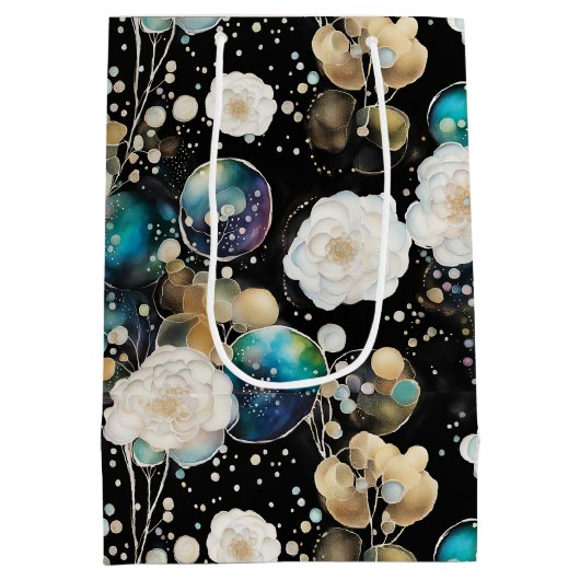 Rozen en bellen Abstract Medium Cadeauzakje (Achterkant)