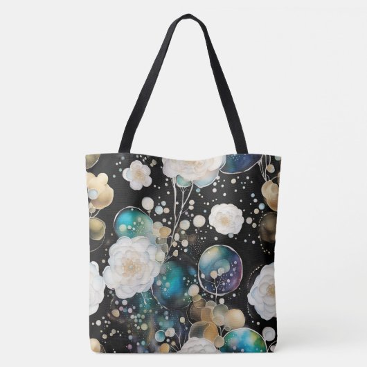 Rozen en bellen Abstract Tote Bag (Achterkant)