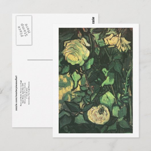 Rozen en bier, Van Gogh Fine Art Briefkaart (Voorkant / Achterkant)