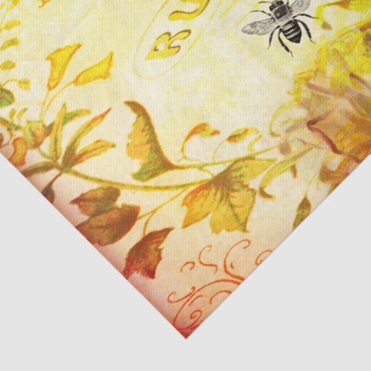 Rozen en bijen ontkoppelen tissuepapier (Detail)