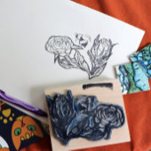 Rozen en bijen rubberstempel