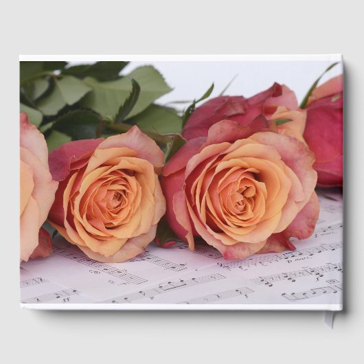 Rozen en blad Muziek Memorial Gastenboek (Achterkant)