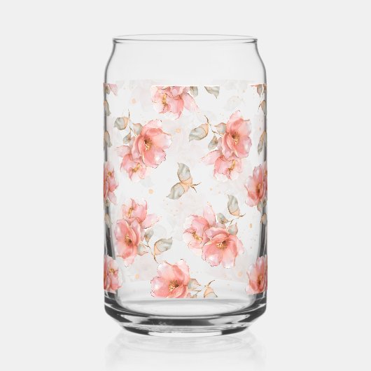 Rozen en bladeren blikvorm glas (Achterkant)