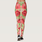 Rozen en bladeren bloemenmotief leggings (Achterkant)