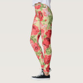 Rozen en bladeren bloemenmotief leggings (Links)