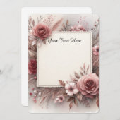 Rozen en bladeren in gedempte tinten kaart (Voorkant / Achterkant)