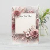 Rozen en bladeren in ingetogen tonen kaart (Staand voorkant)