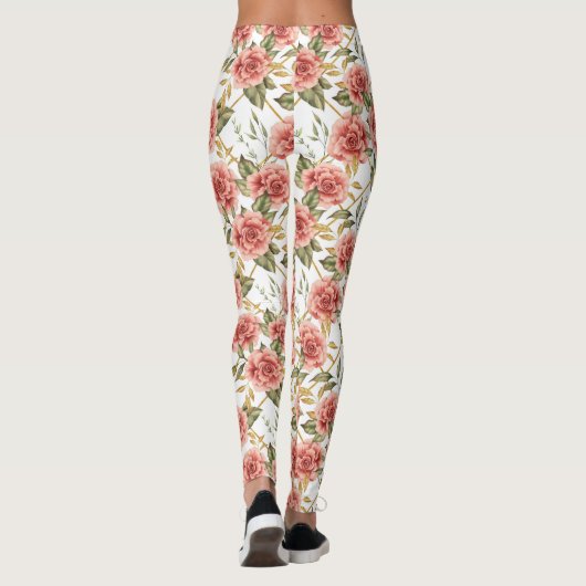 Rozen en bladeren leggings (Achterkant)