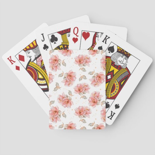 Rozen en bladeren pokerkaarten (Achterkant)