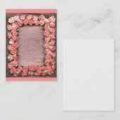 Rozen en bladeren Satin Foto Lijsten Visitekaartje (Voorkant / Achterkant)