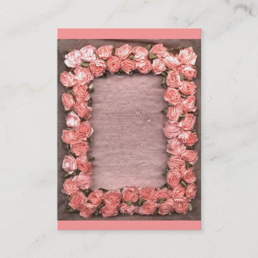 Rozen en bladeren Satin Foto Lijsten Visitekaartje (Voorkant)