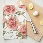 Rozen en bladeren theedoek (Quarter Fold)