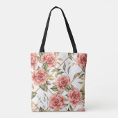 Rozen en bladeren tote bag (Achterkant)