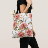 Rozen en bladeren tote bag (Dichtbij)