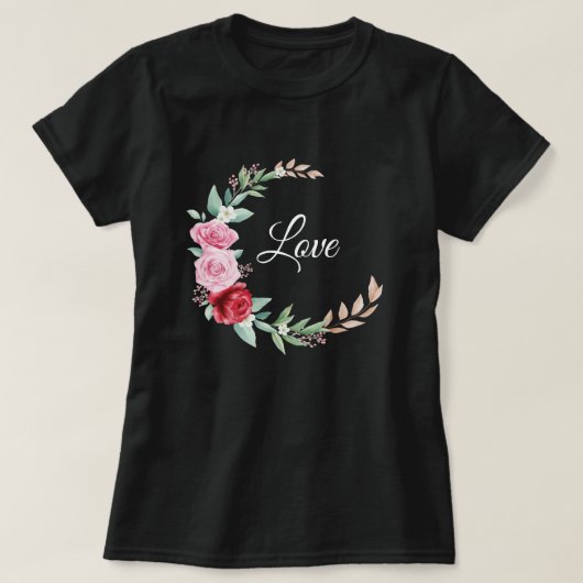 Rozen en bladeren van de liefdeskliniek t-shirt (Design voorkant)