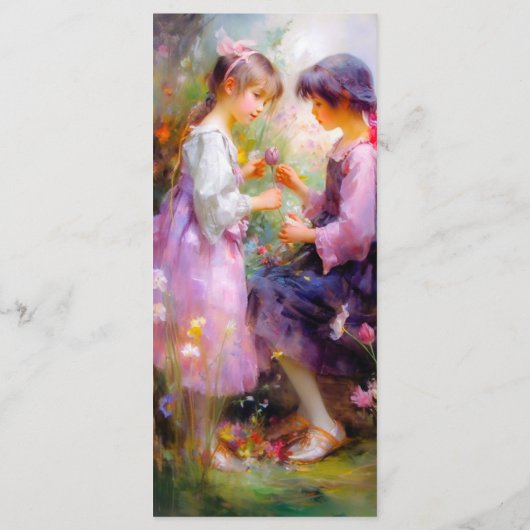 Rozen en Bladwijzer van vriendschap Menu (Achterkant)