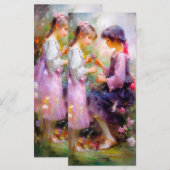 Rozen en Bladwijzer van vriendschap Menu (Voorkant / Achterkant)