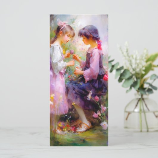 Rozen en Bladwijzer van vriendschap Menu (Staand voorkant)