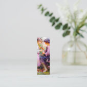 Rozen en Bladwijzer van vriendschap Mini Visitekaartje (Staand voorkant)