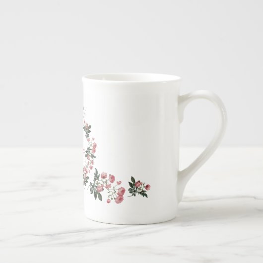 Rozen en blauwriemen - Gepersonaliseerd bot - Chin Porselein Kop (Rechts)