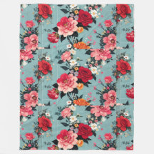 Rozen en bloemen op een blauwe achtergrond