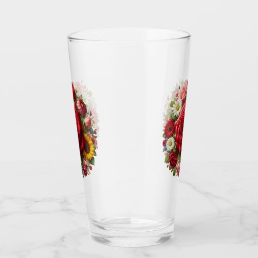 Rozen en bloemontwerp glas (Rechts)