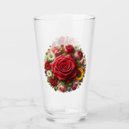 Rozen en bloemontwerp glas