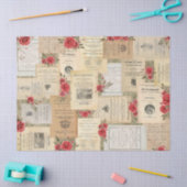 Rozen en boekpagina's Tissue Paper Tissuepapier (Craft)