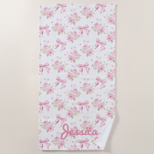 Rozen en bogen Coquette Strandlaken (Voorkant)