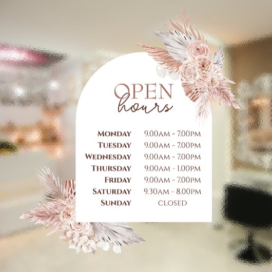 Rozen en boog open uren venster cling raamsticker