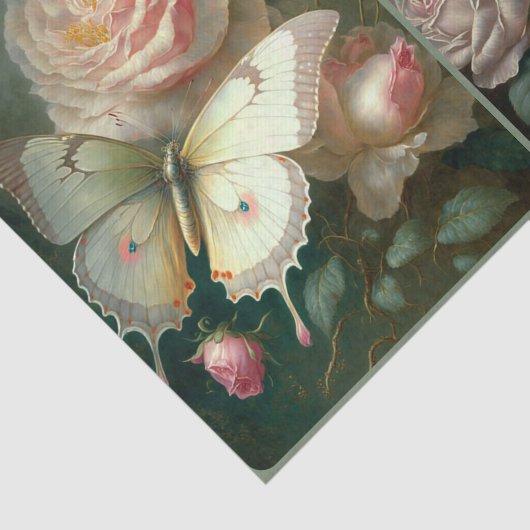 Rozen en botervliegen tissuepapier (Detail)