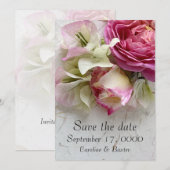 Rozen en bougainvillea save the date (Voorkant / Achterkant)
