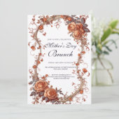 Rozen en brunches Moederdag Brunch Kaart (Staand voorkant)