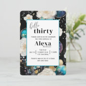 Rozen en bubbels Abstract 30e verjaardagsfeestje Kaart (Staand voorkant)